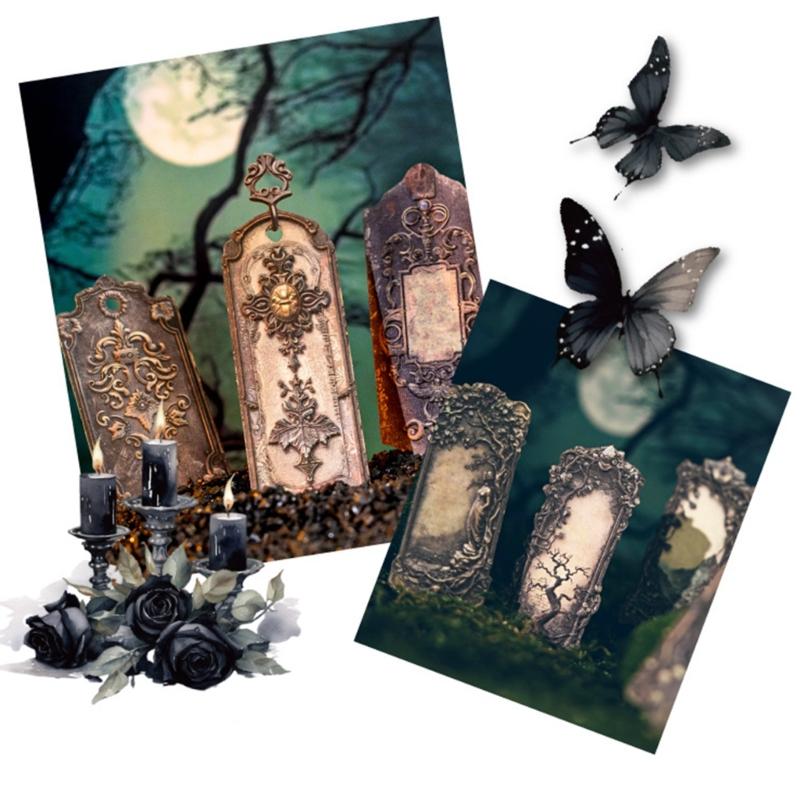 20 штук Эстетичные готические тисненые наклейки Наклейка для скрапбукинга для журнала, блокнота, бутылки для воды, фотоальбома, чехла для телефона