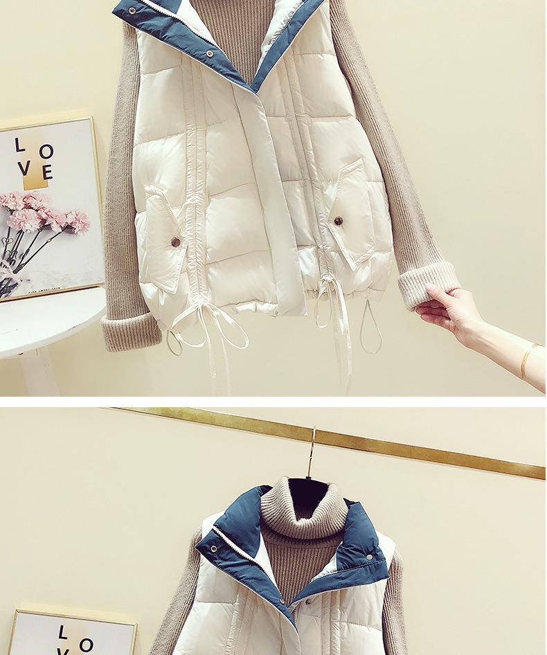 2024 Women's Short Slimming Sleeveless Down Vest - Korean Style, Autumn/Winter