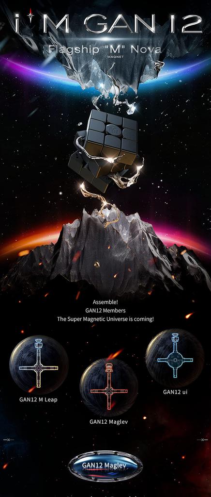 Kancharo GAN 12 Maglev Frosted Stickerless Cube [Includes Japanese Cube Guide & PouchAuthentic] Magnetic Competition Cube GANCUBE 3x3 (GAN12 Maglev