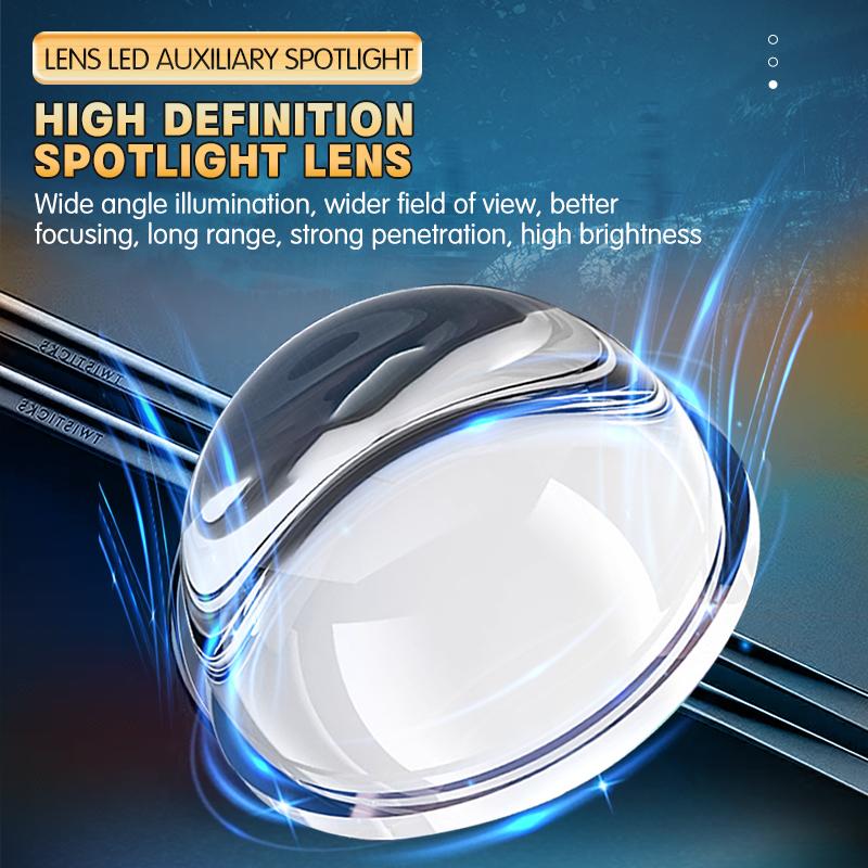 4 Led Motorcycle 5 Modes Strobe Headlights Blue Lens Spotlights High/Low Beams With Fan For Motorbike Scooter Car Trucks SUV Driving Fog Lamp 12V