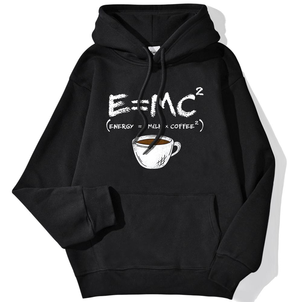 Женская толстовка с капюшоном Energy Milk+Coffee Coffee Cup с забавным принтом, мягкий дышащий свитер, повседневная женская одежда