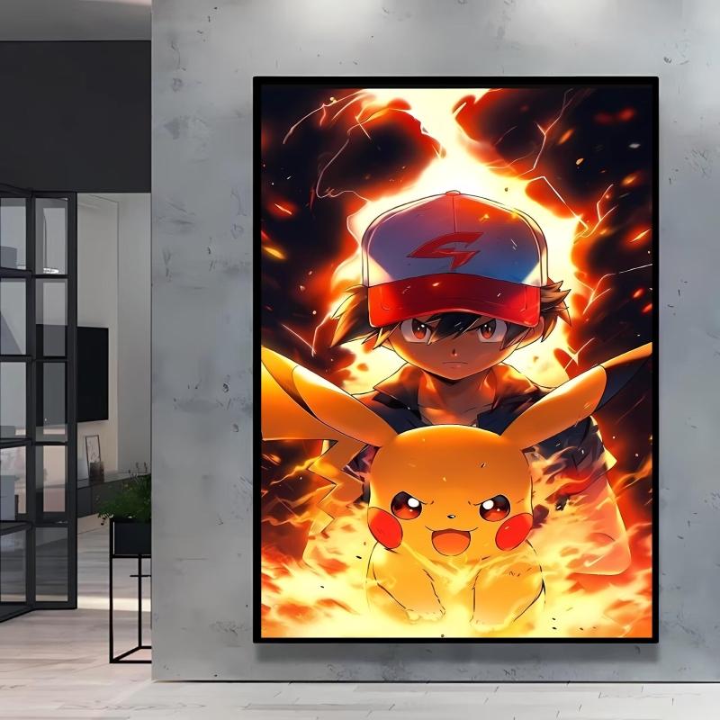 Canvas Posters Pikachu Paintings Waterproof High Quality Art Wall Decoration Gifts Modern Living Room Spray Painting