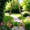 Garden Swing Frog Resin Swing Frog Statue with Red Wine/Drinks In Hand for Balcony Garden Flower Pots Outdoor Indoor Decor