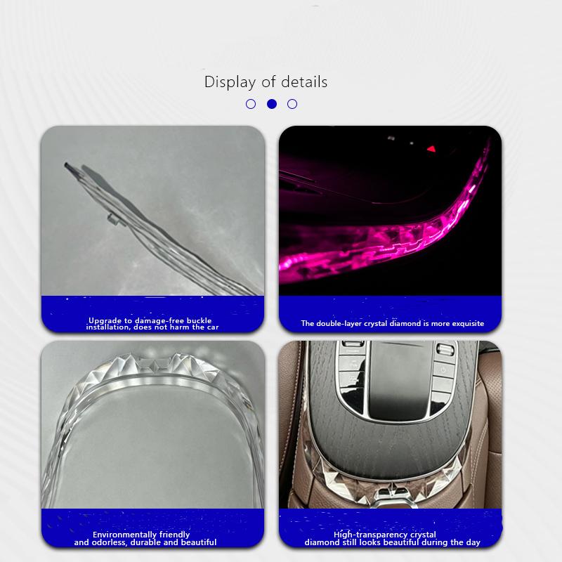 For Mercedes-Benz W213 C257 Central Control Edge Crystal Light Frame E200 Coupe E260 E Ambient Light Decorative Frame