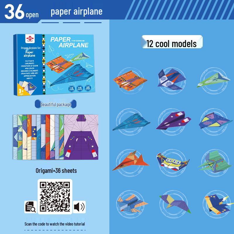3D Набор для изготовления разноцветных бумажных самолетиков в технике оригами: Мастер-класс для детей «Сделай сам»