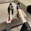 New Women's Shoes New Mules Women's High Heels Wedding Pump Women Rhinestone Pointed Toe Sandals Ladies Zapatos Mujer
