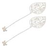 2Pcs Metal Bookmarks Retro Leaf Style Silver Color Elegant Light Slim Hollow Bookmark for Office School Family