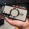 Магнитный чехол с покрытием для Samsung Galaxy S25 S24 Ultra S23 FE S22 Plus Защитное стекло для объектива камеры Чехол с поддержкой Magsafe Беспроводная зарядка