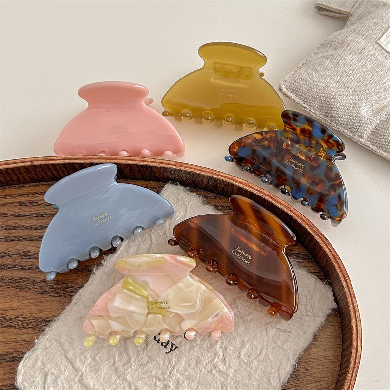 French Women's Hair Clips Elegant Acetate Hair Claw Medium Size Sweet Shark Clip Exquisite Girl Hair Accessories Headwear