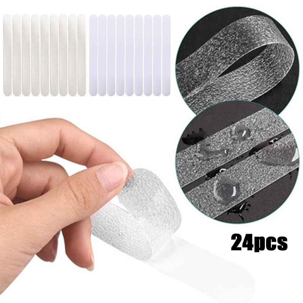 24 нескользящих наклейки для коврика для ванной, противоскользящие полоски для душа, защитная лента для пола