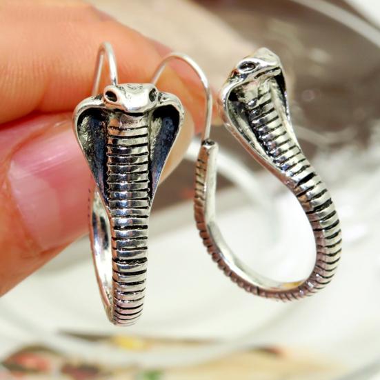 Винтажные женские резные серьги-крючки с подвеской в виде змеи и кобры, ювелирные изделия