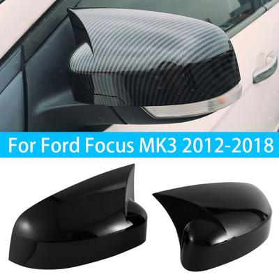 Для Ford Focus MK3 2012-2018 крышка бокового зеркала заднего вида Крыло Крышка бычьего рога внешняя дверь чехол заднего вида отделка из углеродного волокна черный
