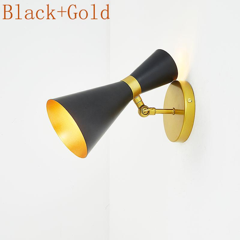 Современный настенный светильник Nordic Trumpet Lamp с лампочкой E27 для коридора, гостиной, фойе, спальни, регулируемый угол наклона, металлические светильники
