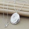 Christmas Gift 925 Sterling Silver Photo Frame Pendant Necklace Female Charm Jewelry Necklace Top Quality