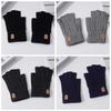 Solid Color Fingerless Gloves Driving Gloves Men Wool Mittens Soft Half-finger Gloves  Winter