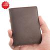 RFID Men's Cow Leather Anti-magnetic Wallet OEM Thin Double Fold Retro Wallet Wallets