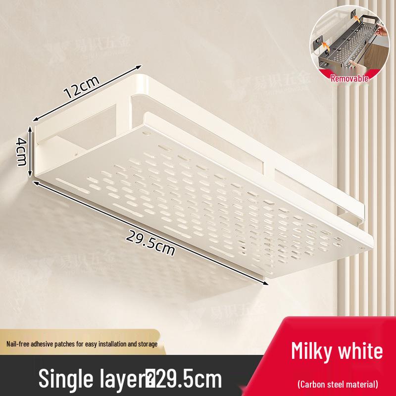 Роскошная настенная полка для ванной комнаты со штангами для хранения без сверления