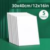 5 Sets of 12x16 Inches White Primed Blank Canvas Boards - Great for Watercolor and All Kinds of Painting Endeavors