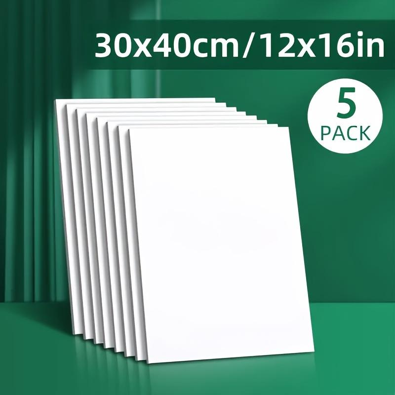 5 комплектов 12x16 дюймовых белых грунтованных чистых холстов — отлично подходят для акварели и всех видов живописи