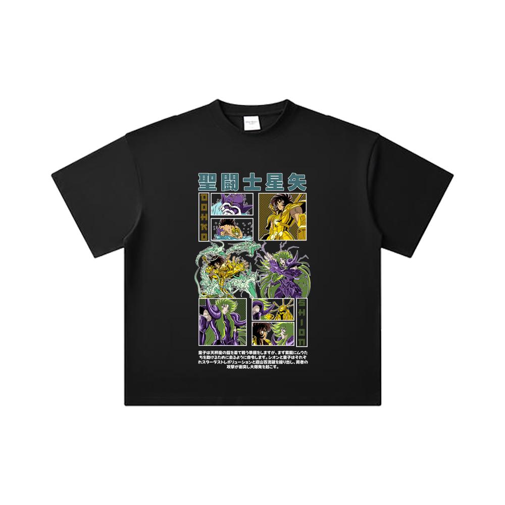 260 GSM Double Yarn 32 Count 100% Cotton Saint Seiya V5 Dohko Shion Print Unisex Heavy Cotton T Shirt… More