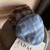 Autumn Retro Fashion Checkered Pattern Women Casual Beret For Outdoor Use