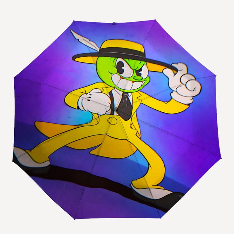 The Mask Automatic Umbrella with Lion Logo Perfect for Fans,Travelers,and Daily Use0132b