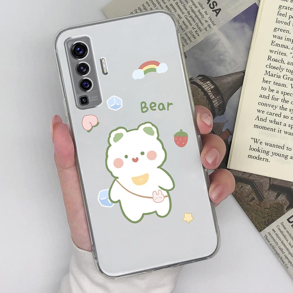 Чехол для Vivo X20 X21 X23 X27 X30 X5 X50 Lite X50 X60 X70 Pro + защитный прозрачный мягкий силиконовый чехол из ТПУ с милым мультяшным рисунком для бампера Vivo