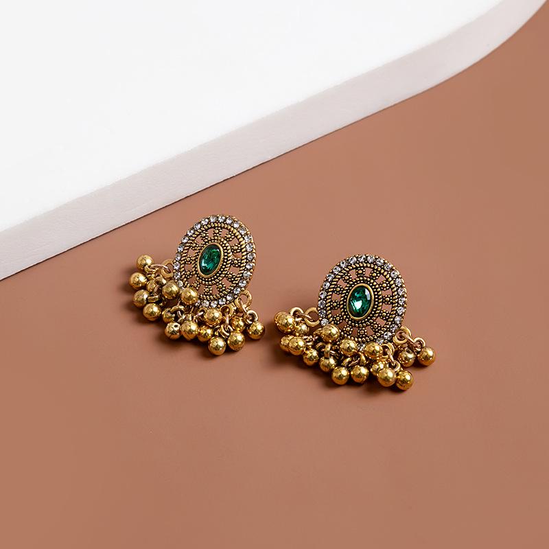 Винтажные этнические золотые серьги-кисточки: Классический полый дизайн для девочек