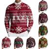 Men's Round Neck Long Sleeve Ribbed Knit Pullover