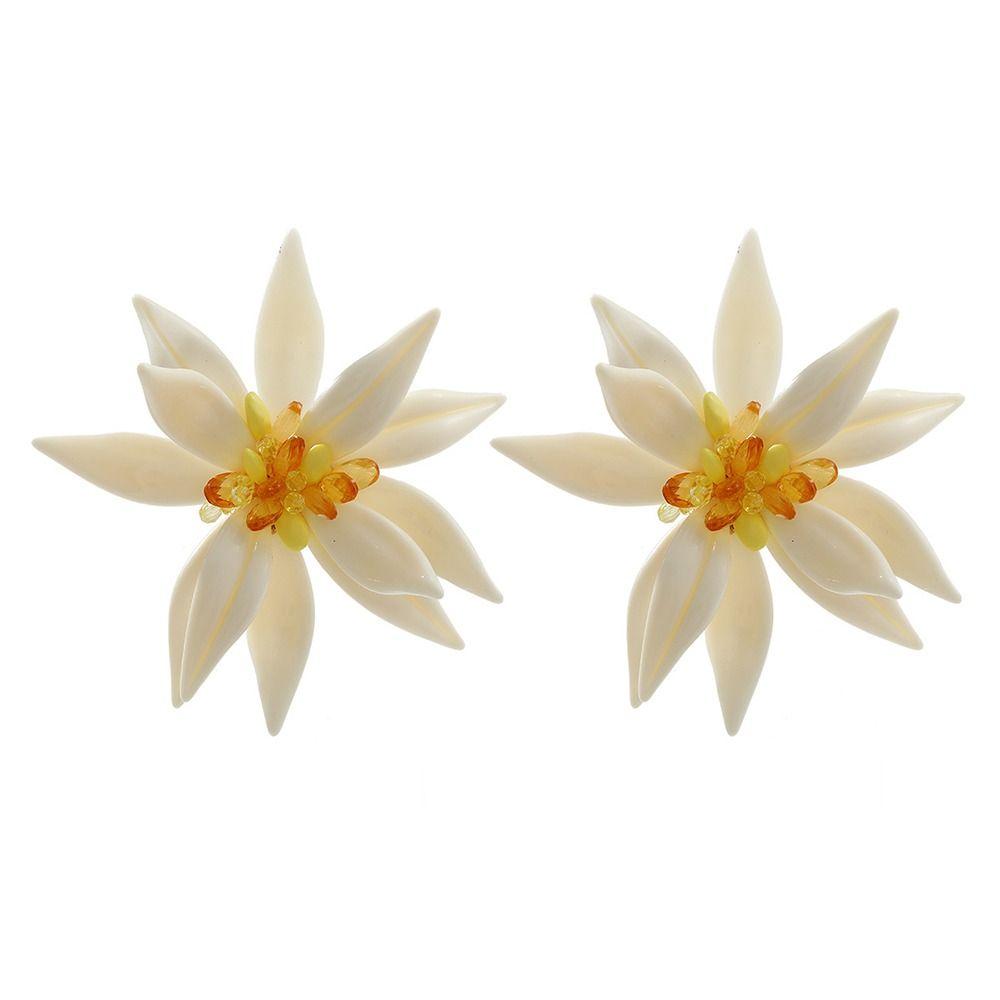 Преувеличенные серьги с красными цветами Винтажные эффектные серьги Праздничные украшения для вечеринок для женщин и девушек