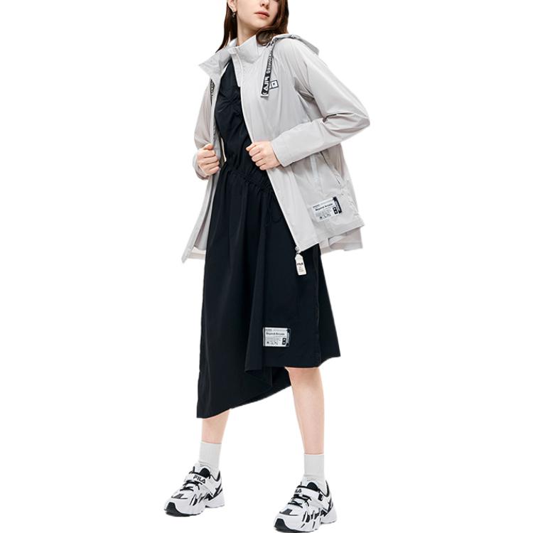 Fila Куртка с капюшоном на скрытой молнии с принтом логотипа Женские куртки Серый F11W233704F-GY