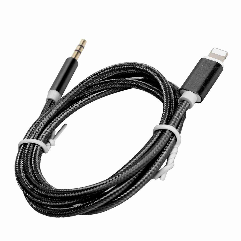 Автомобильный AUX-кабель для IOS 12 3,5 мм AUX o для IOS Интерфейсный адаптер Нейлоновый плетеный кабель Черный