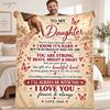 Personalized To My Daughter Blanket, Dad to Daughter Gift, Custom Name Fleece Throw, Inspirational Family Keepsake, Daughter Birthday Gift