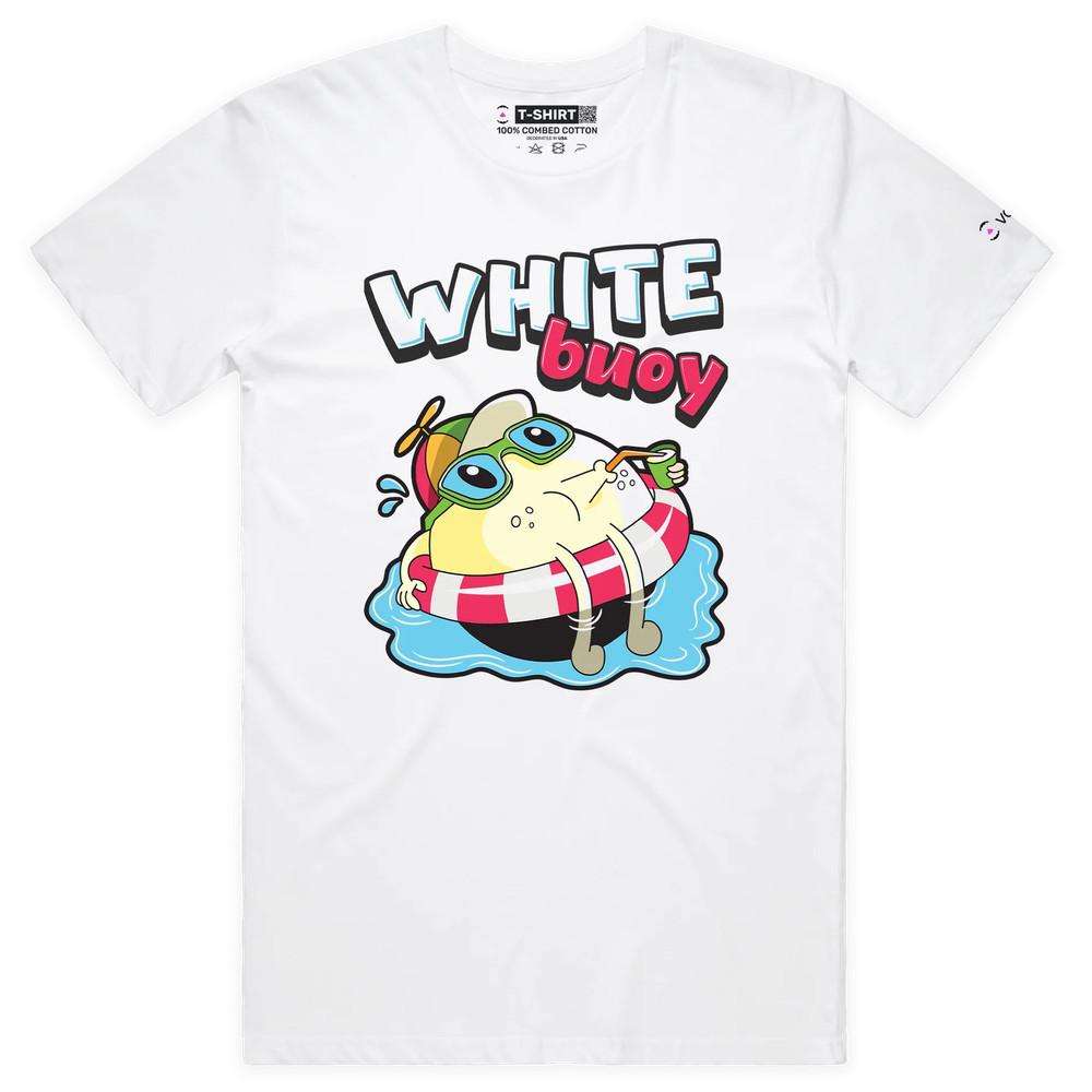VOICEART White Buoy with a Peace Sign Funny T-Shirt with Premium Quality Graphic