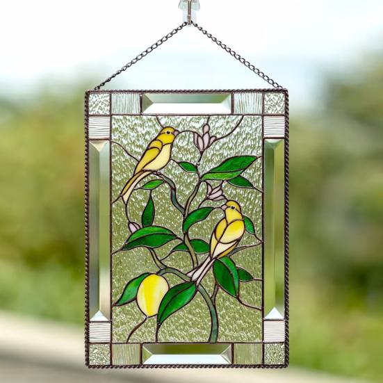 Yousheng Bird Настенная художественная подвеска для украшения дома широко использует витражные акриловые оконные завесы Товары для дома