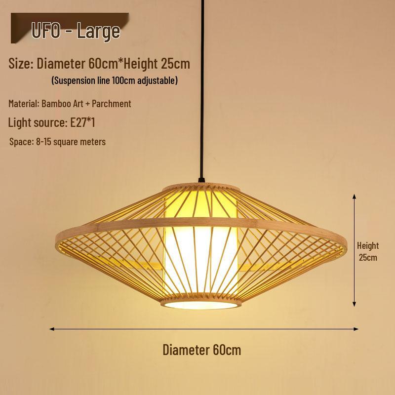 Retro Zen Bamboo Weaving Pendant Lamp for Restaurants & Teahouses