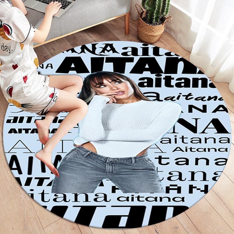 Круглый ковер Aitana, Ковер для гостиной, спальни, дивана, игровой комнаты, Нескользящий коврик для пола