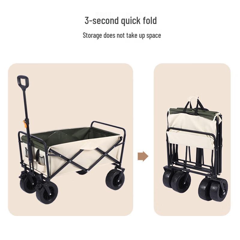 Bingqiku Foldable Outdoor Camping Utility Cart
