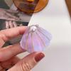 Versatile Acetate Hair Claw Clip With Elegant Shell Design And Pearls For Trendy Hairstyles