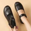 Black Flat Spring Shoes Comfortable Elderly Woman Mary Jane Flats Ladies 1980s Retro Student Uniform Office Shoes Big Size 42
