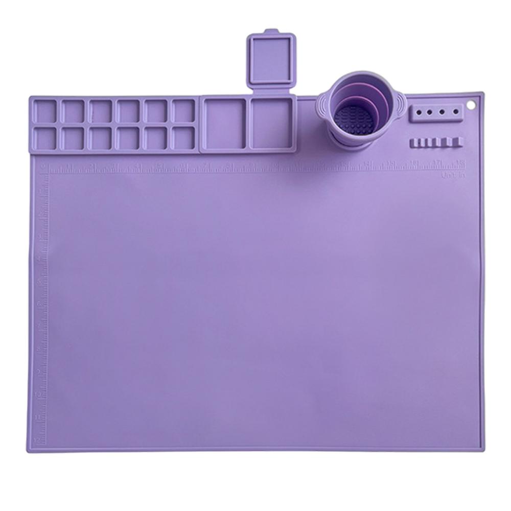 Silicone Mat For Painting Silicone Sheet With Palette Reusable Graffiti Craft Mat With Cup Washable Drawing Board For Kids DIY