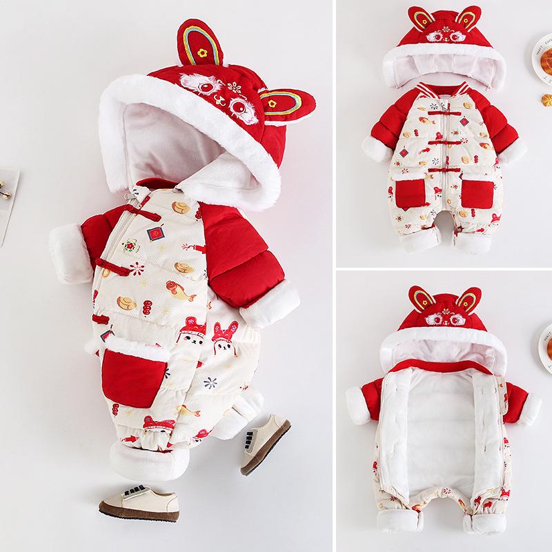 Боди для малыша в китайском стиле, на подкладке, с утеплителем, уютное, утолщенное, ветрозащитное, высококачественное, легкое, теплое, куртка для фестиваля на открытом воздухе и в помещении