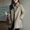 Woolen Coat Women Jacket Windbreakers Overcoat Loose Fashion Office Lady Single Breasted Pocket Warmth Autumn Winter