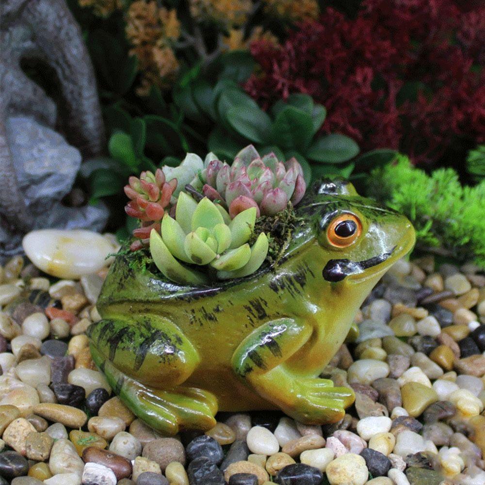 Breathable Frog Succulent Plant Pots Resin Plant Planter Art Potted Plants Frog Flower Pot  Garden