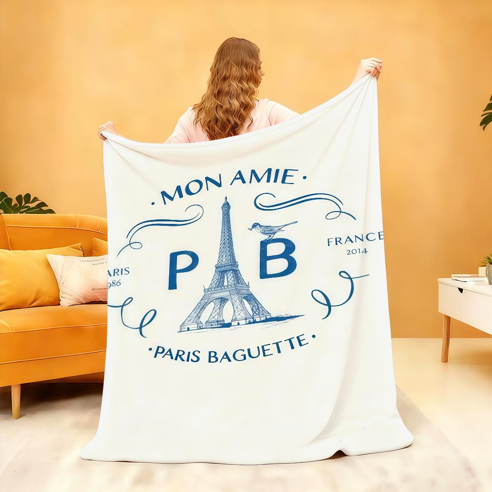 Luxurious P Paris B Baguette E Blanket Soft Throw Blanket for Home Bedroom Bed Sofa Picnic Travel Office Rest Cover Blanket Gift
