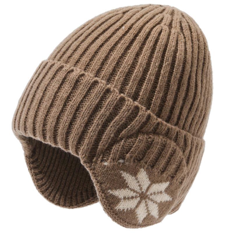 Women Winter Warm Knitted Wool Hat Plush Thickened Hat Outdoor Cycling Ear Protection Cap