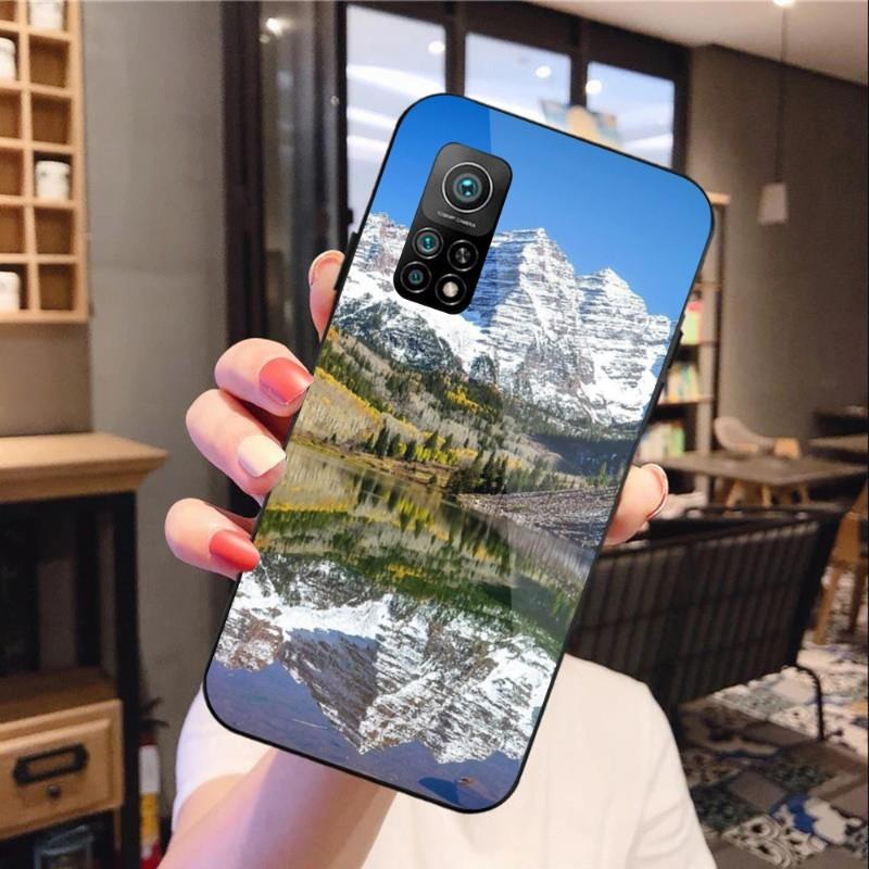 Чехол для телефона «Дерево, лес, гора» для Xiaomi 12 11T 10 9 Redmi Note 11 10 10S Pro Redmi 9 9A 8, черный стеклянный чехол для телефона из поликарбоната