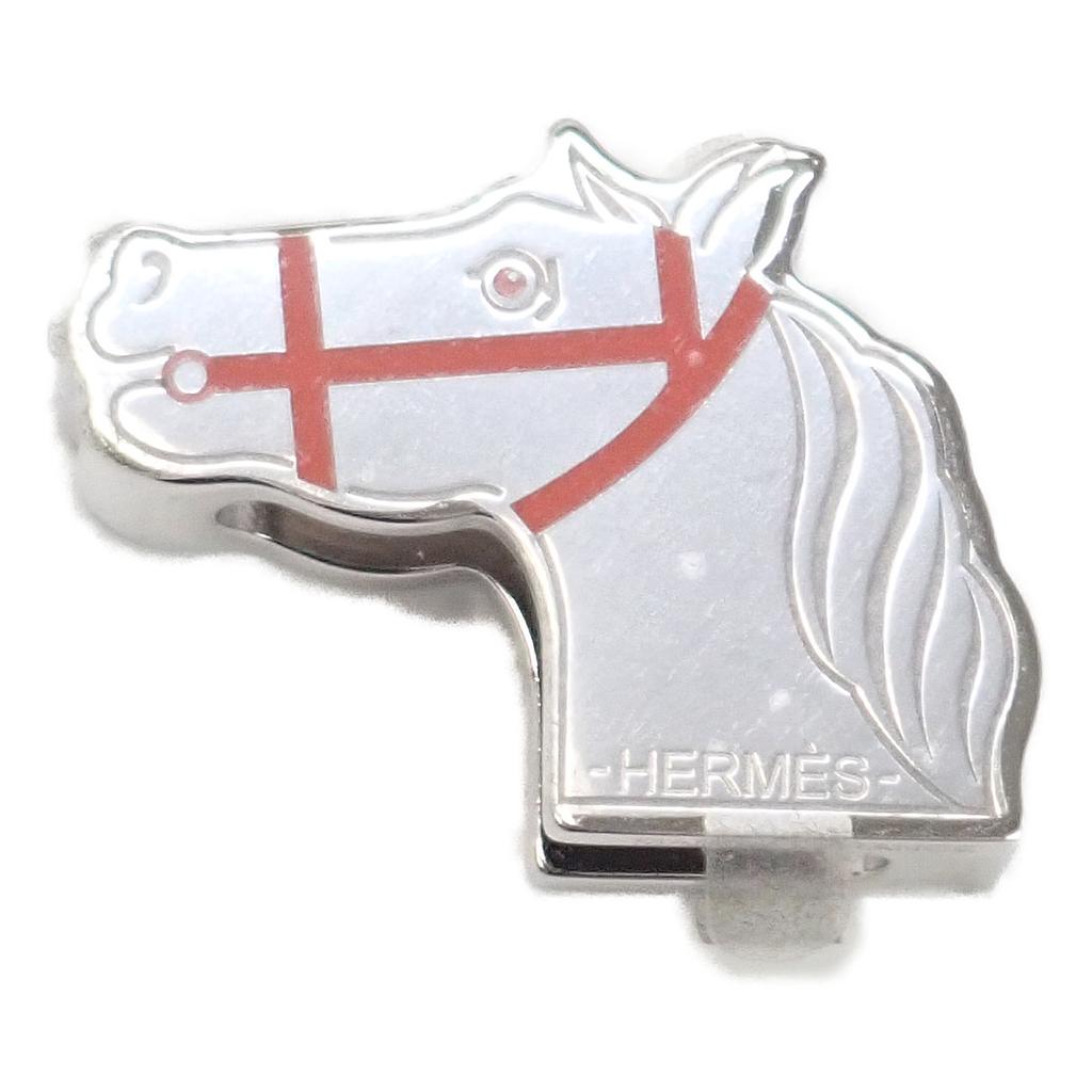 HERMES   Scarf ring Silver/Orange metal Women