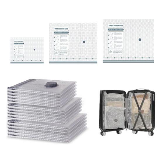 Вакуумные компрессионные пакеты с перезаряжаемым воздушным насосом Дорожная сумка для хранения Быстросжимаемые упаковочные пакеты для багажа Чемодан Одежда
