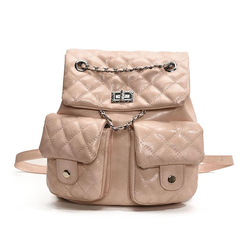 Рюкзак-цепочка ромбовидной формы, женский нишевый дизайн, модная сумка-ведро, повседневный корейский вариант, школьный рюкзак премиум-класса для путешествий